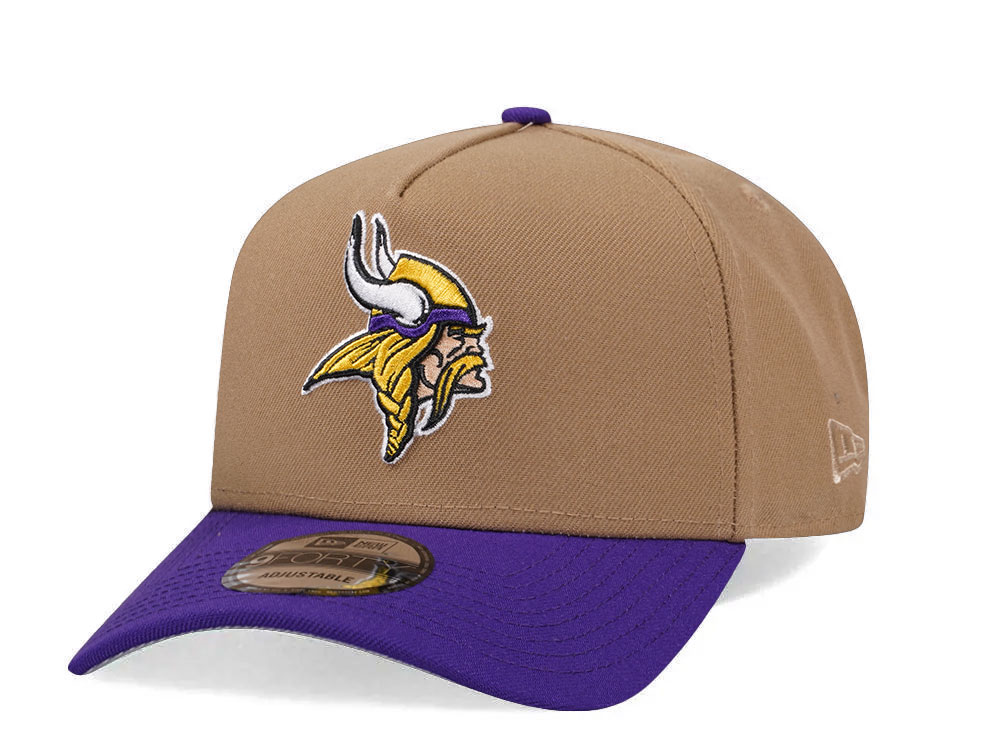 New Era Minnesota Vikings Khaki Two Tone Edition 9Forty A Frame Snapback Hat