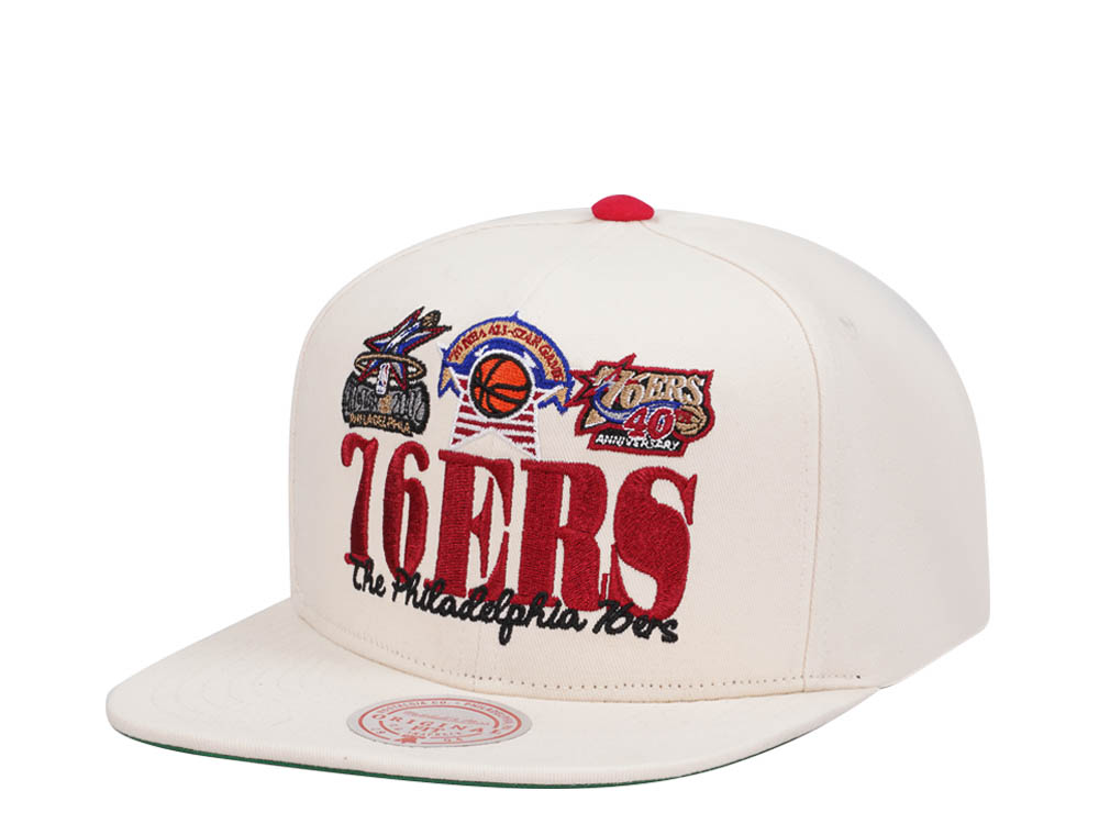 Mitchell & Ness Philadelphia 76ers Reframe Retro Off White Snapback Hat