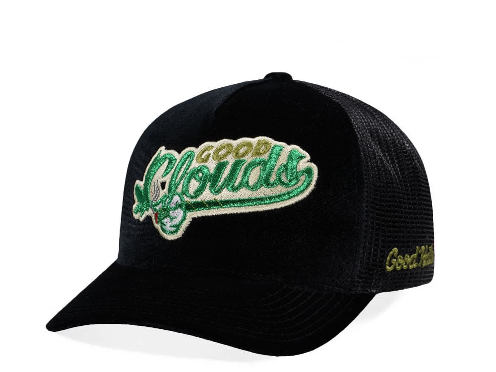 Good Hats Good Clouds Velour Black Trucker Edition Snapback Hat