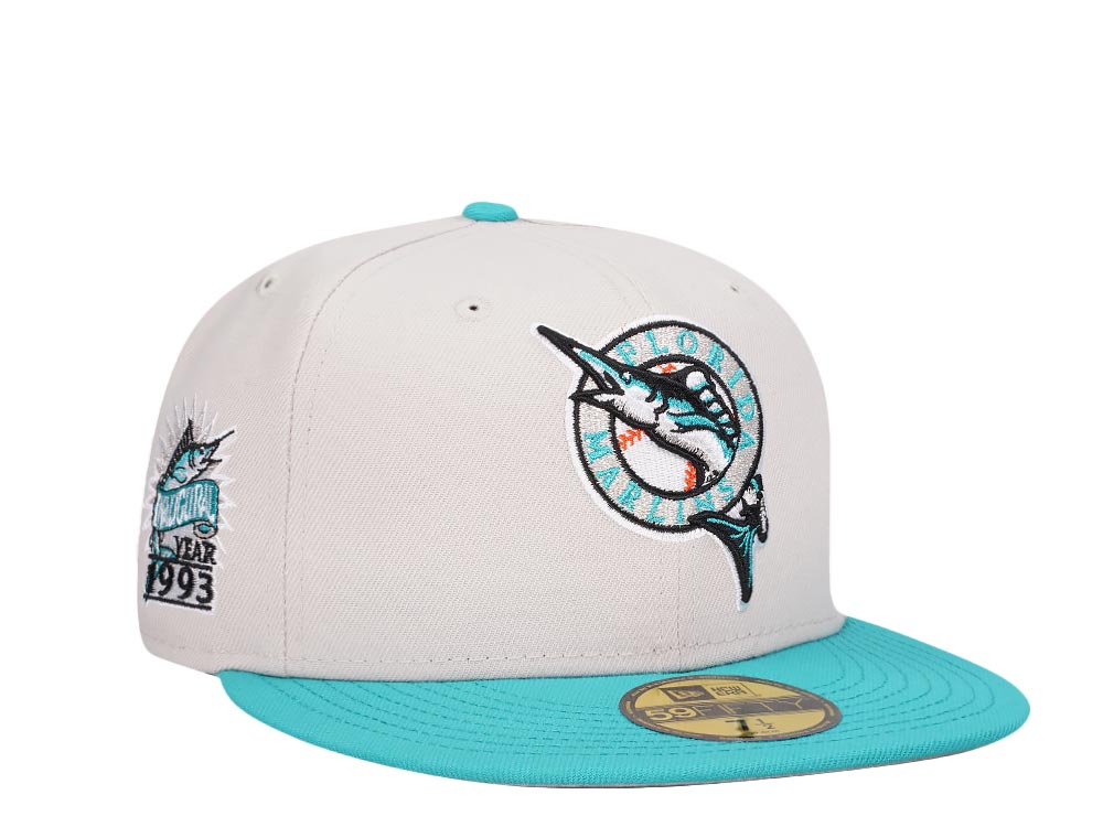 New Era Florida Marlins Inaugural Year 1993 Stone Script Two Tone Prime Edition 59Fifty Fitted Hat