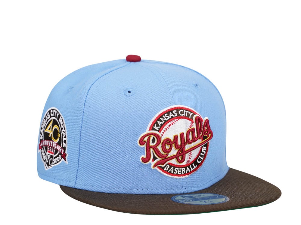 New Era Kansas City Royals 40th Anniversary Powder Blue Throwback Two Tone Edition 59Fifty Fitted Hat