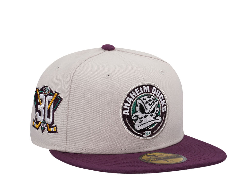 New Era Anaheim Ducks 30th Anniversary Stone Vintage Two Tone Edition 59Fifty Fitted Cap Hat