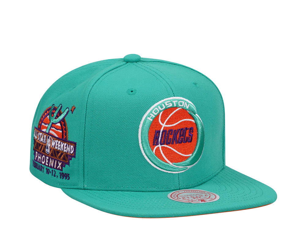 Mitchell & Ness Houston Rockets Desert Green Hardwood Classic All Star Weekend Snapback Cap