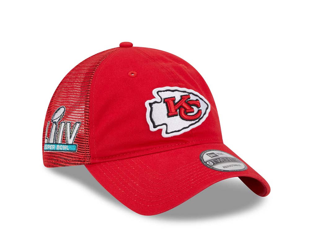 New Era Kansas City Chiefs Super Bowl LIIV Red Trucker Edition 9Twenty Snapback Hat