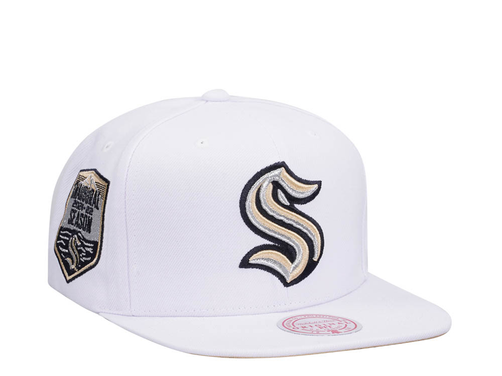 Mitchell & Ness Seattle Kraken Inaugural Season 2021-22 Winter White Snapback Hat