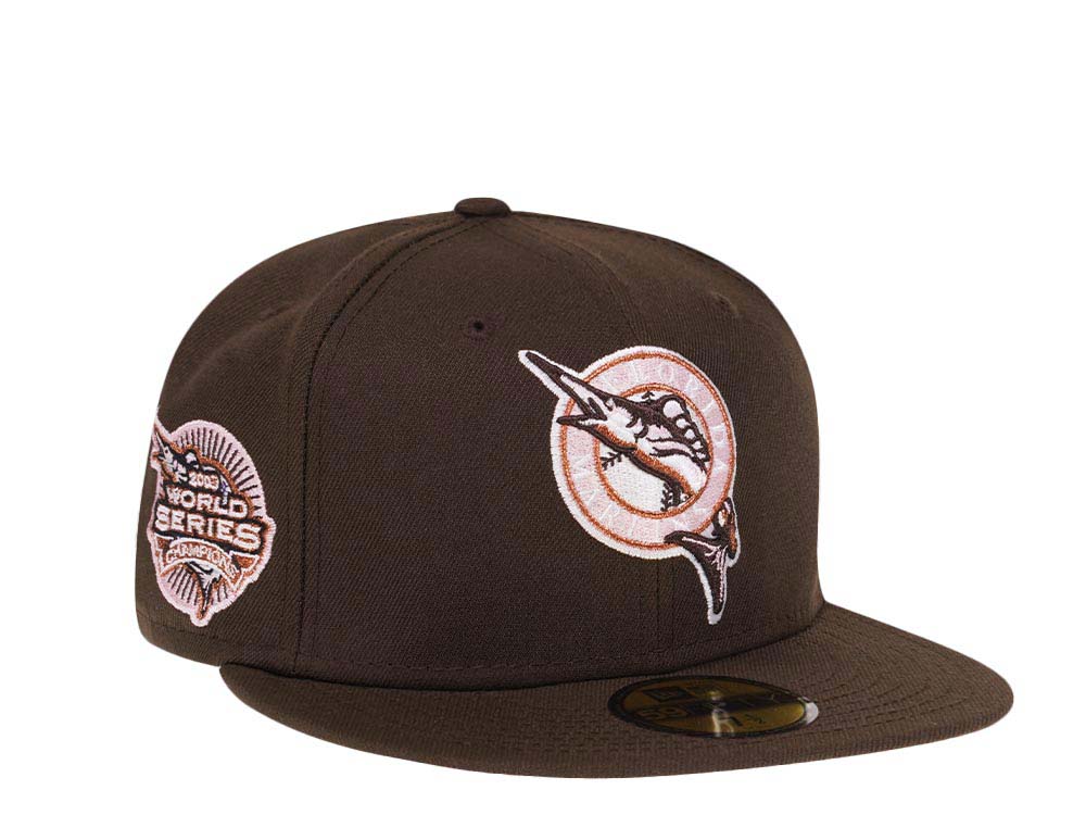 New Era Miami Marlins World Series 2003 Champions Coffee Pink Edition 59Fifty Fitted Hat