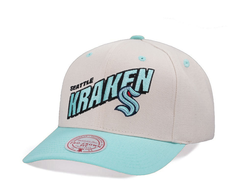 Mitchell & Ness Seattle Kraken Chrome Two Tone Pro Crown Fit Snapback Cap