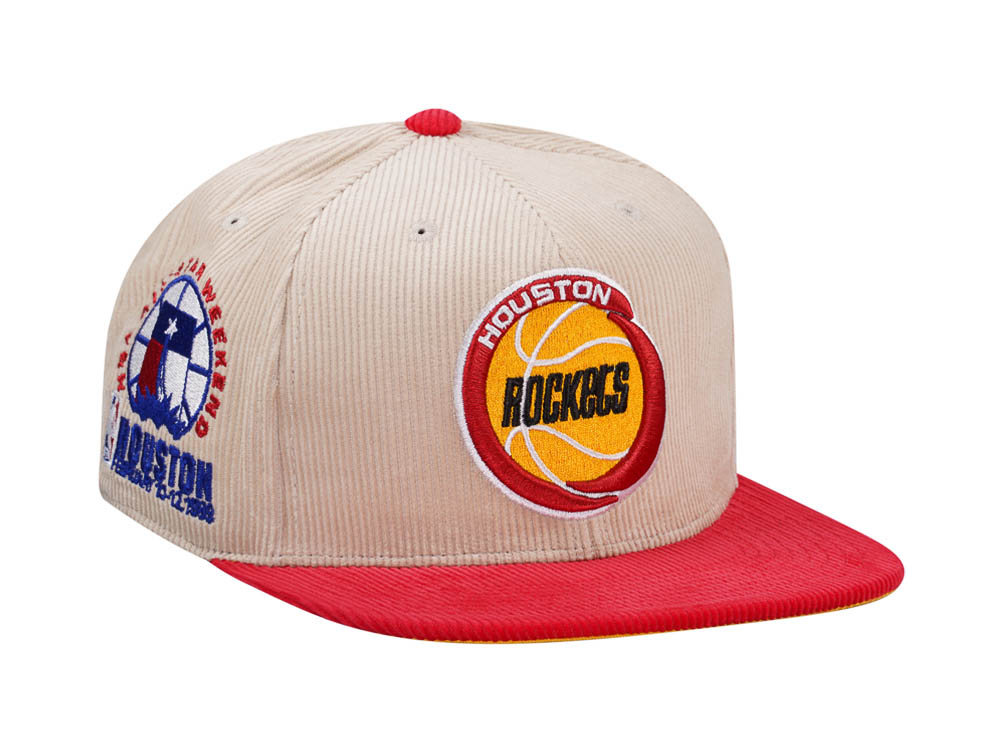 Mitchell & Ness Houston Rockets All Star 1989 Two Tone Hardwood Classic Cord Edition Dynasty Fitted Hat