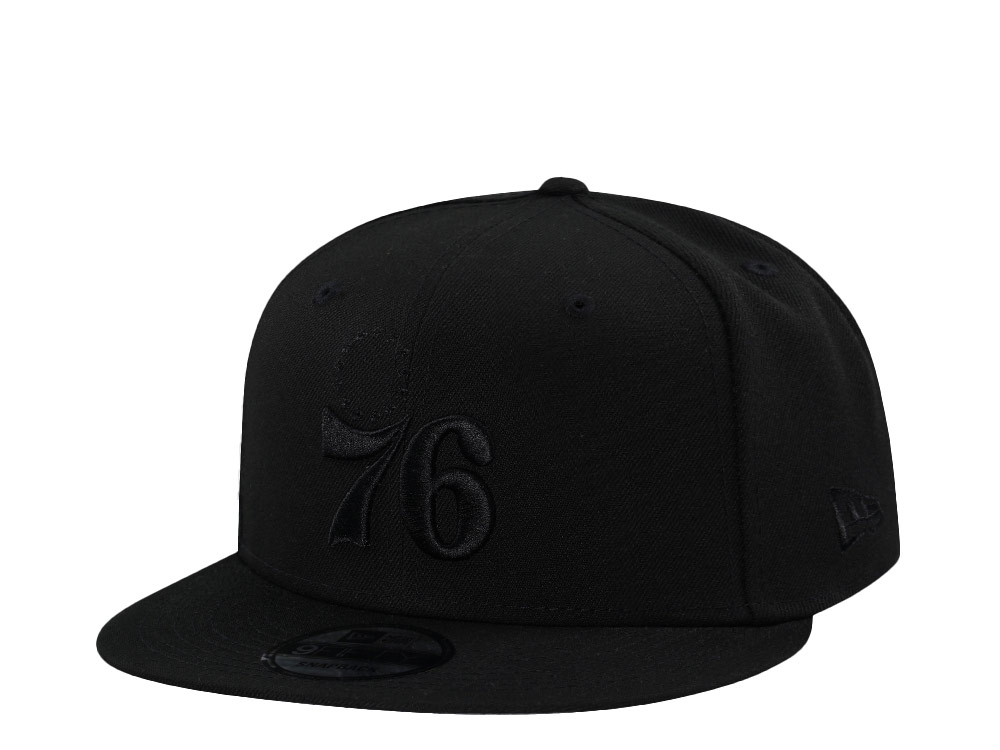 New Era Philadelphia 76ers All Black Edition 9Fifty Snapback Hat