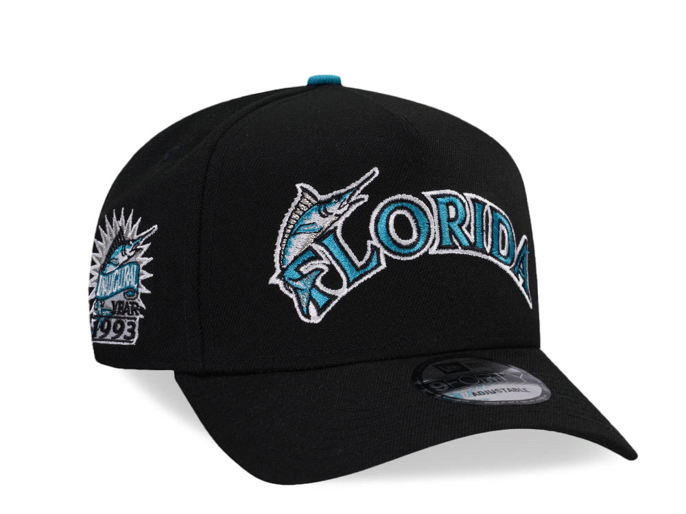 New Era Florida Marlins Inaugural Year 1993 Black Classic Edition 9Forty A Frame Snapback Hat