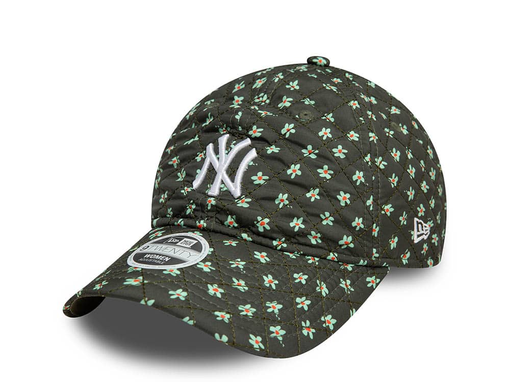 New Era New York Yankees Floral Quilt Olive Womens 9Twenty Strapback Cap