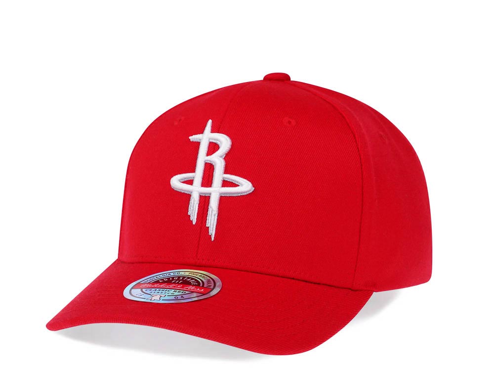 Mitchell & Ness Houston Rockets Team Ground Red Line Solid Flex Snapback Hat