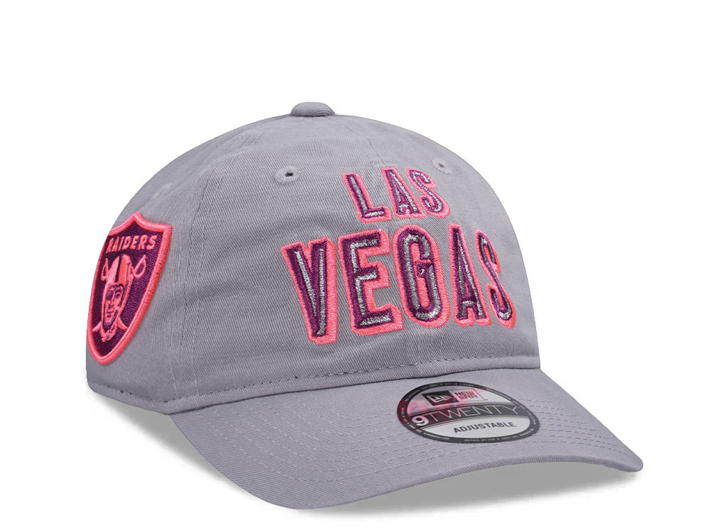 New Era Las Vegas Raiders Pink Glow Gray Edition 9Twenty Strapback Cap