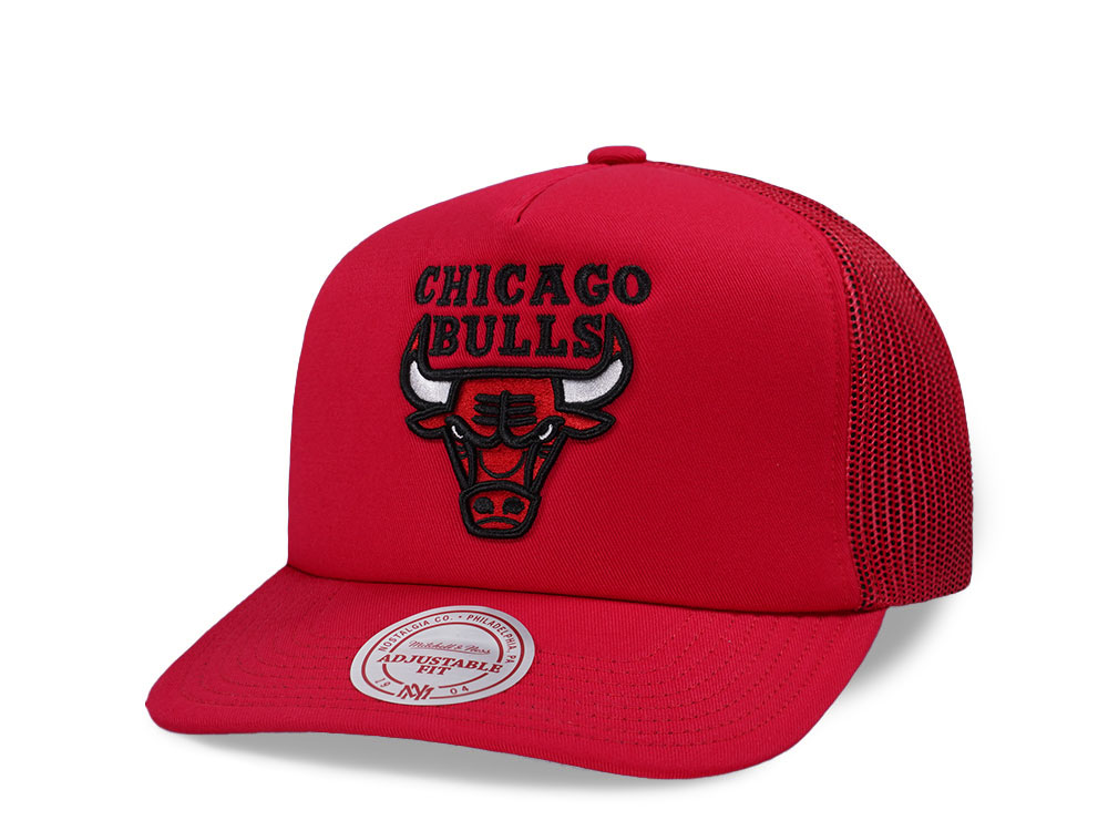 Mitchell & Ness Chicago Bulls Red Trucker Adjustable Fit Snapback Hat