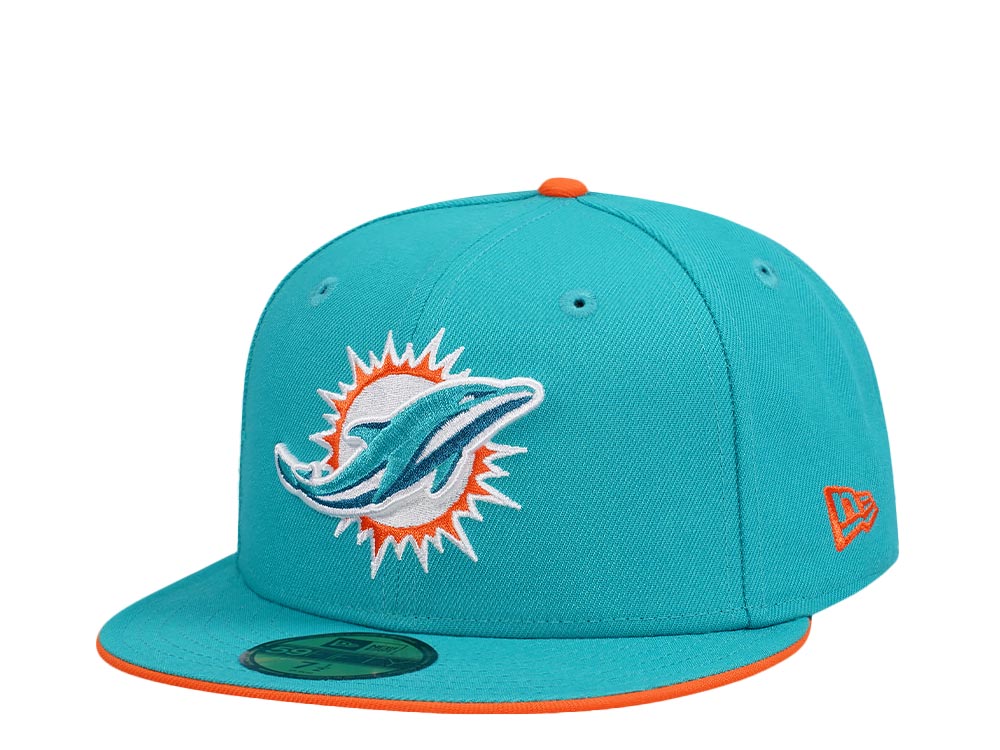 New Era Miami Dolphins Teal Orange Edition 59Fifty Fitted Hat