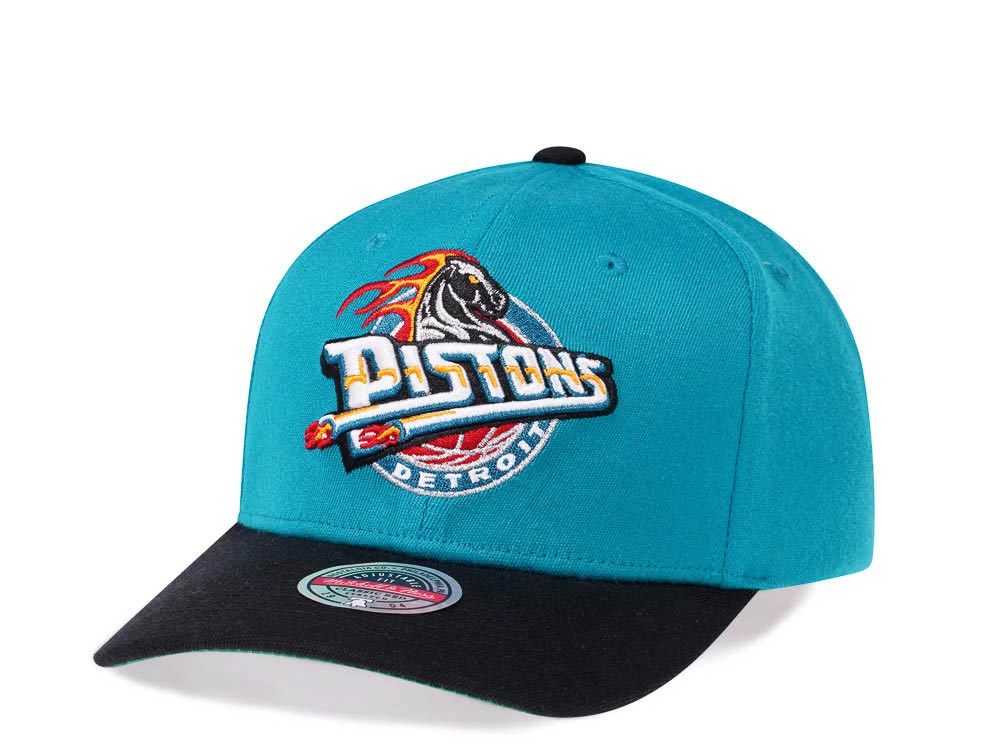 Mitchell & Ness Detroit Pistons Team Two Tone Red Line Solid Flex Snapback Hat