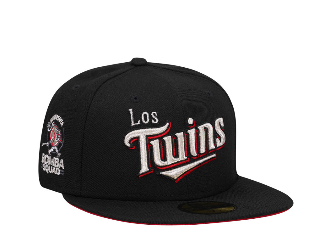 New Era Minnesota Twins Bomba Squad Black and Red Metallic Edition 59Fifty Fitted Hat