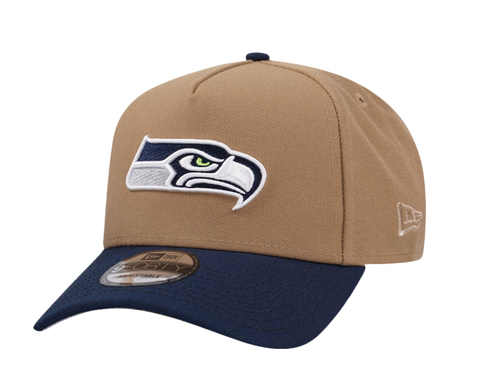 New Era Seattle Seahawks Khaki Two Tone Edition 9Forty A Frame Snapback Hat