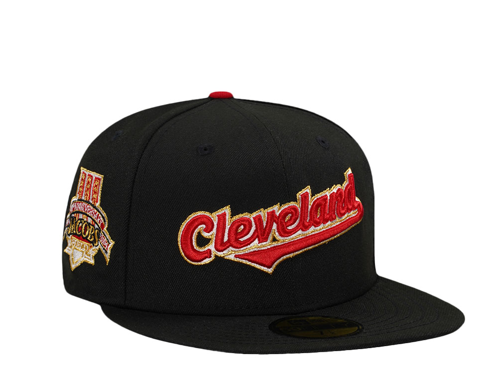 New Era Cleveland Indians 10th Anniversary Black Gold Edition 59Fifty Fitted Hat