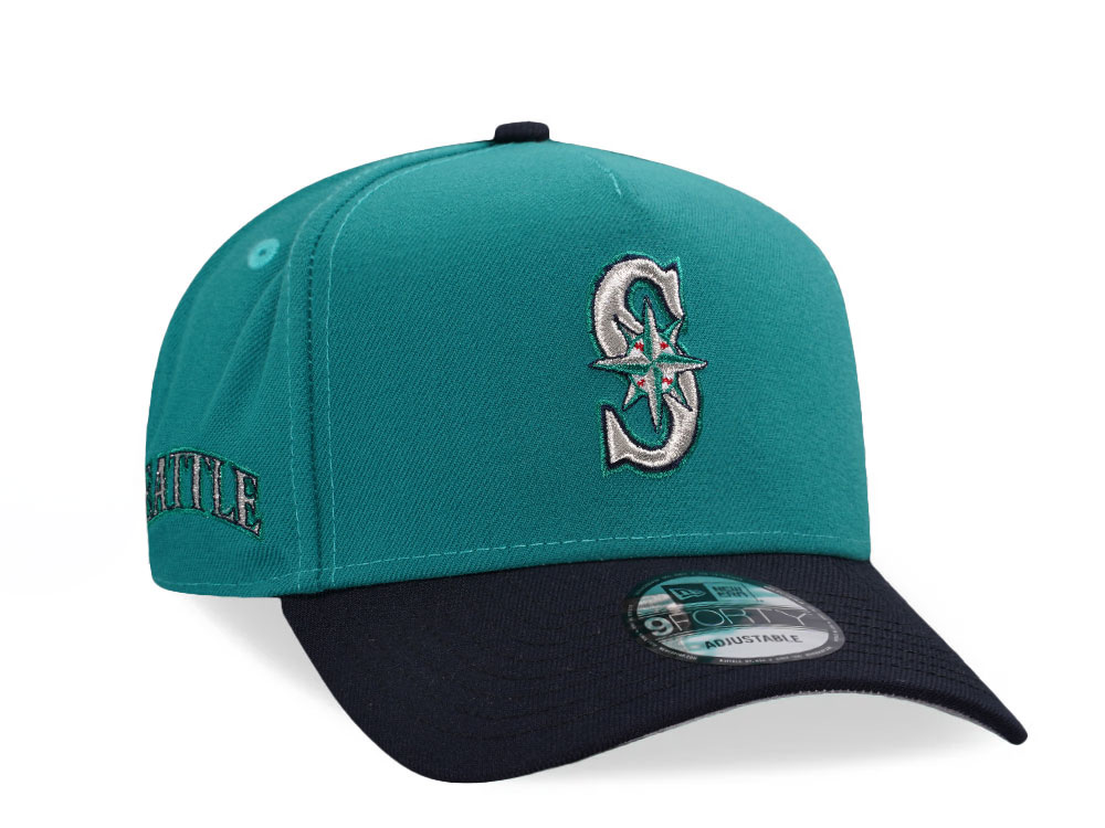 New Era Seattle Mariners Teal Two Tone  9Forty A Frame Snapback Hat