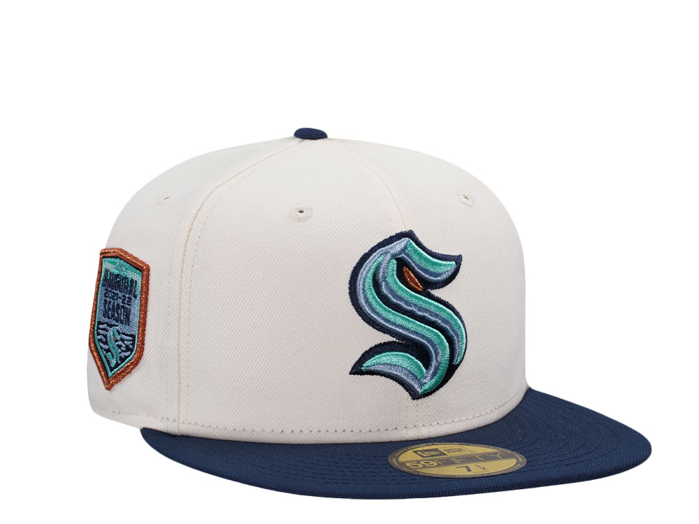 New Era Seattle Kraken Inaugural Season 2021 Chrome Two Tone Prime Edition 59Fifty Fitted Hat