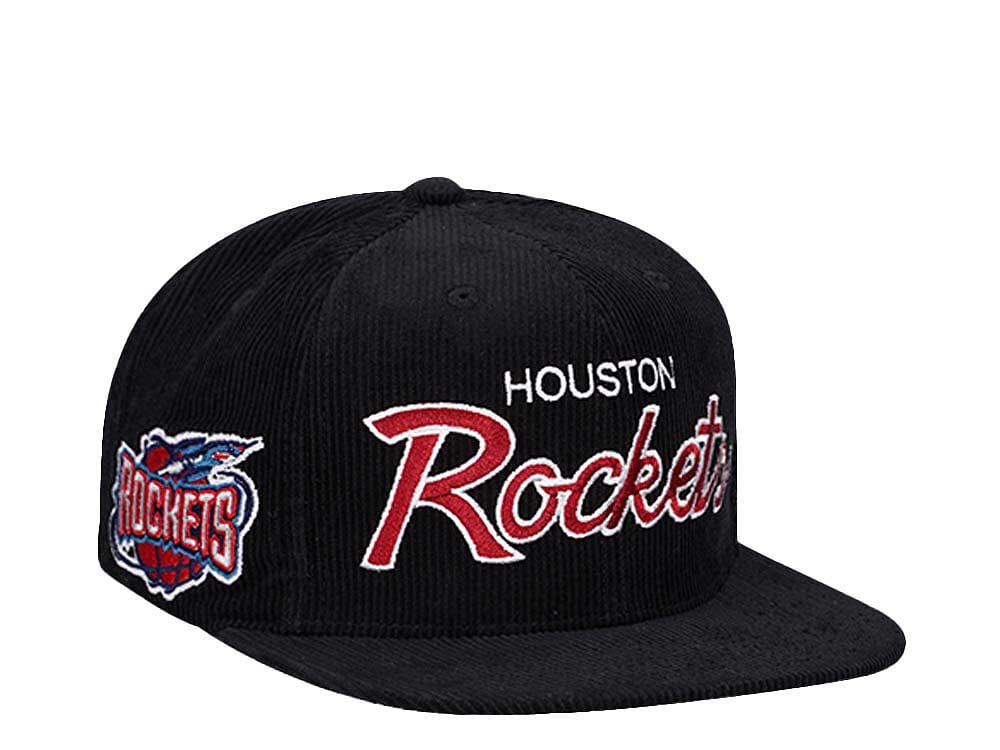 Mitchell & Ness Houston Rockets Cord Script Hardwood Classic Snapback Hat