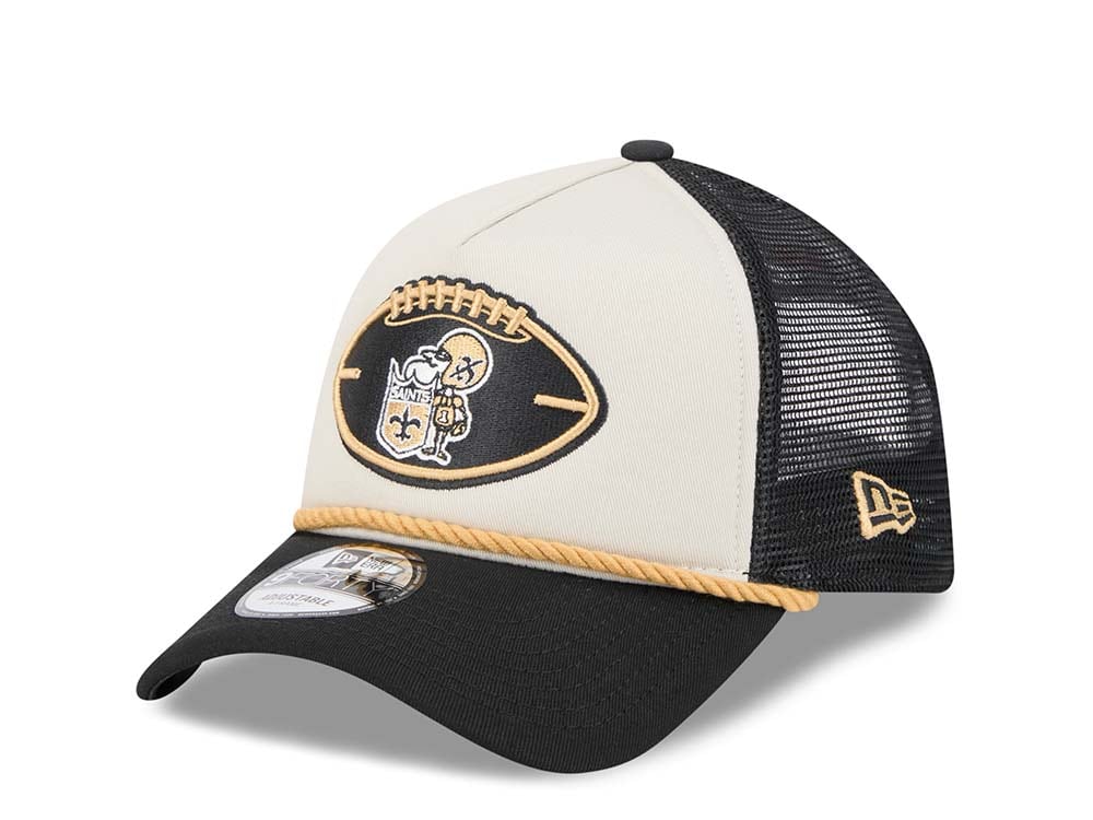 New Era New Orleans Saints Sideline 2024 9Forty A Frame Trucker Snapback Hat