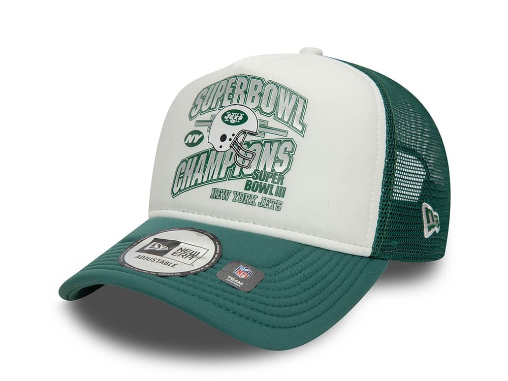 New Era New York Jets Superbowl III Champions 9Forty A Frame Trucker Snapback Cap