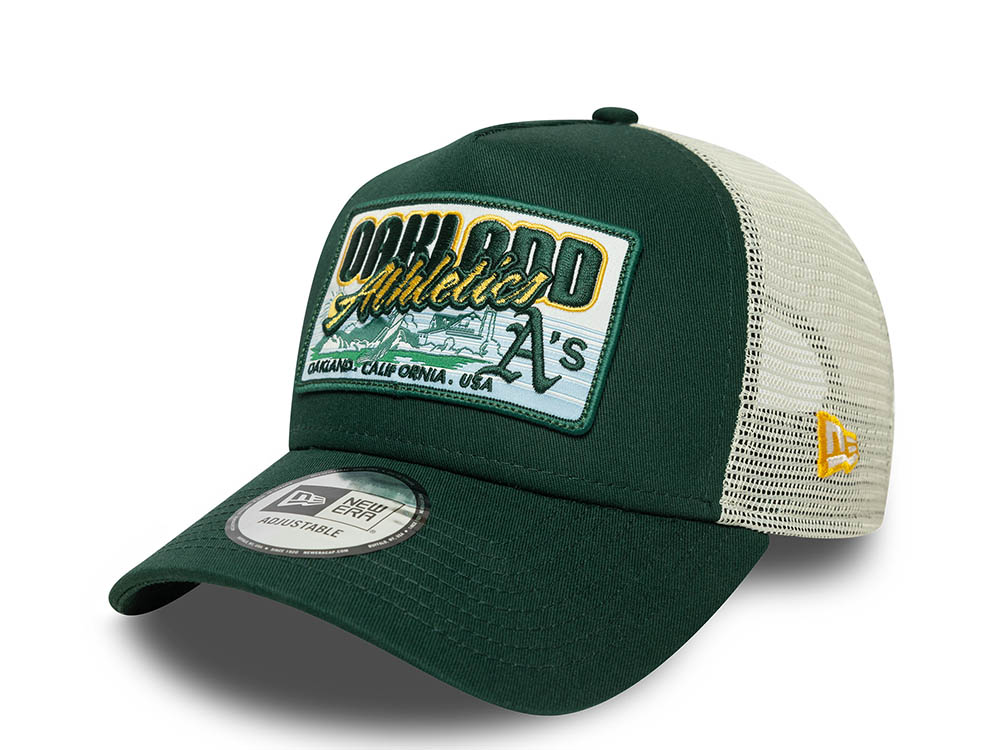 New Era Oakland Athletics Patch Dark Green 9Forty A Frame Trucker Snapback Cap