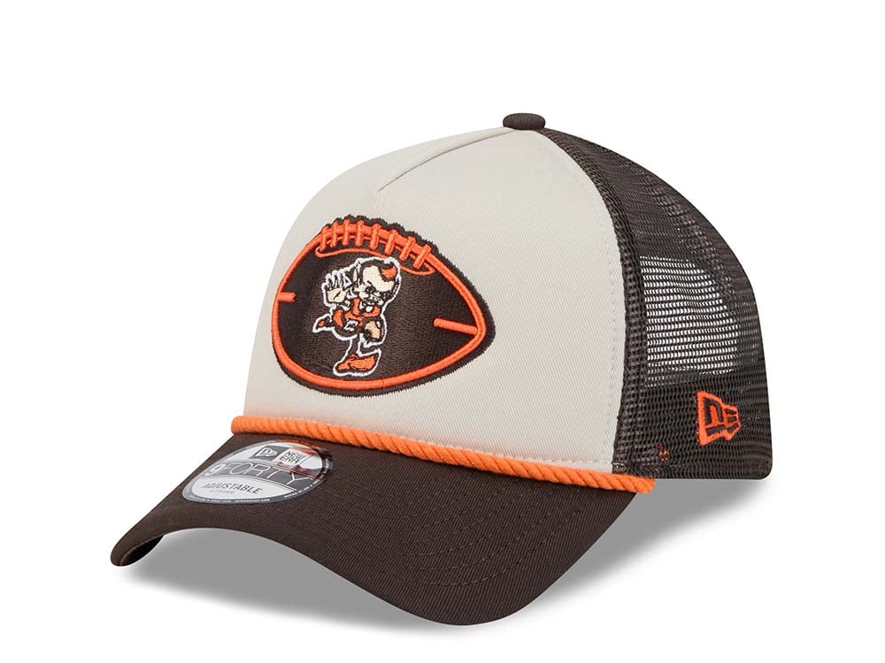 New Era Cleveland Browns Sideline 2024 9Forty A Frame Trucker Snapback Cap