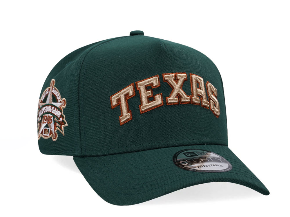 New Era Texas Rangers All Star Game 1995 Dark Green Copper Edition 9Forty A Frame Snapback Hat