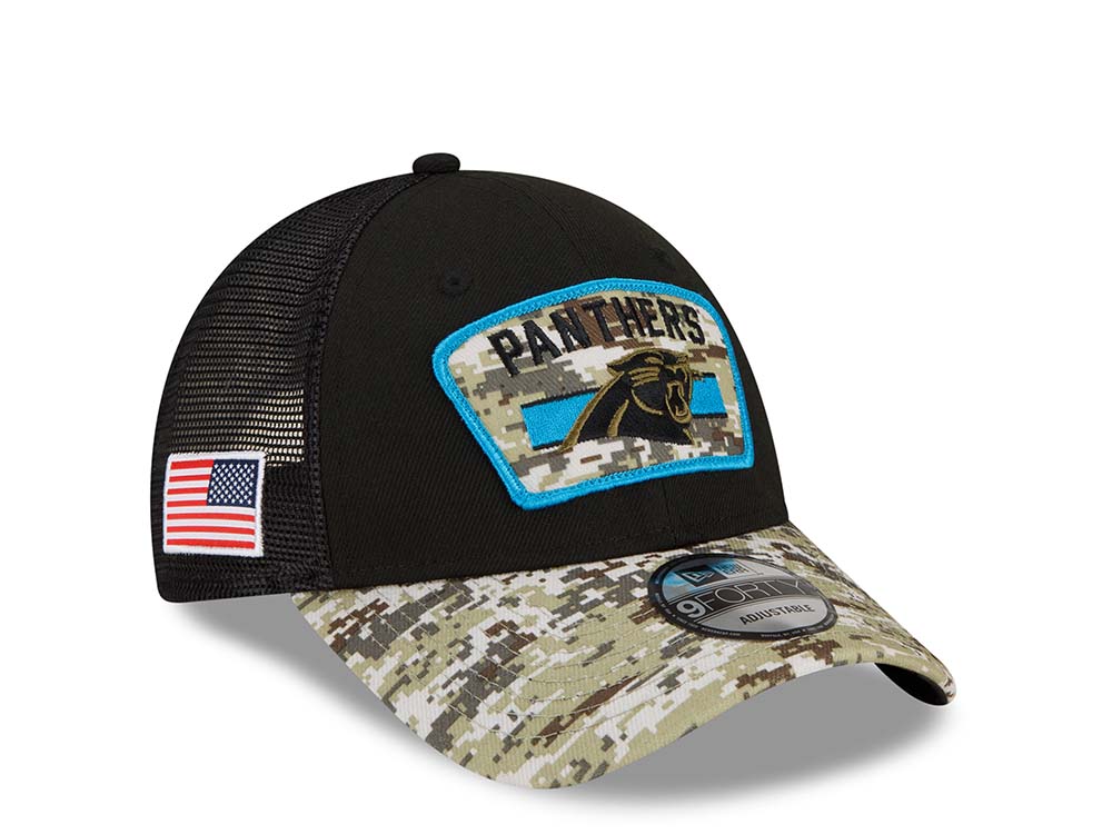 New Era Carolina Panthers Salute to Service 21 9Forty Trucker Snapback Cap