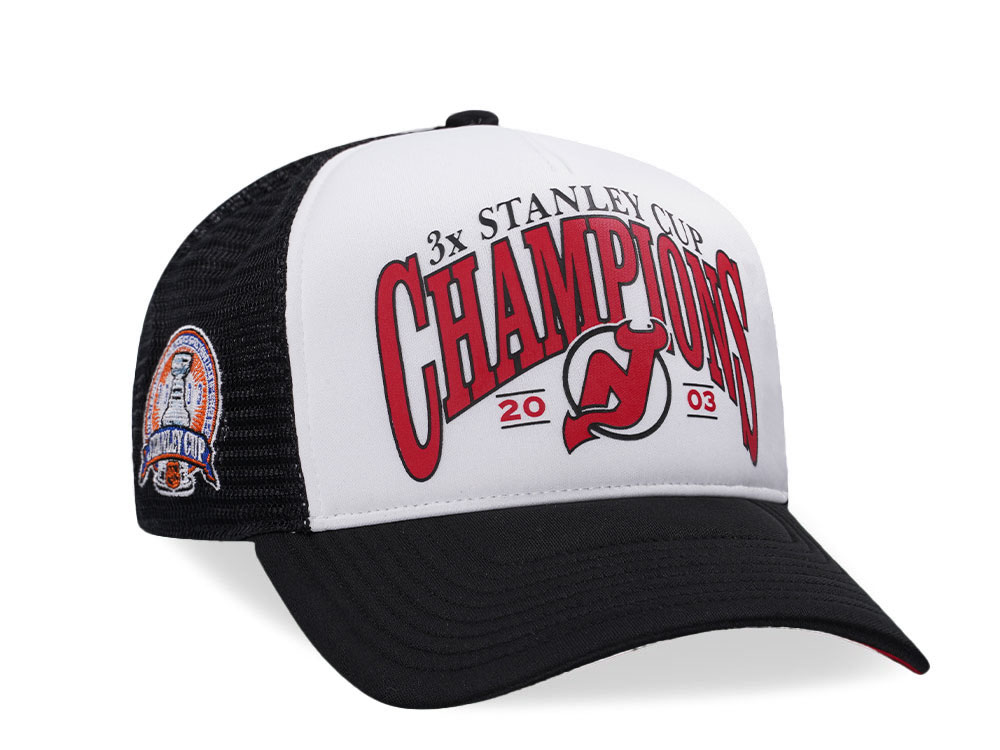 47Brand New Jersey Devils Vintage Stanley Black Foam Champ Offside Trucker Snapback Cap