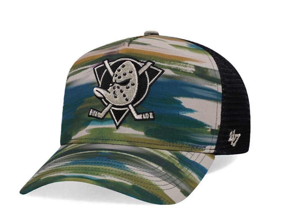 47Brand Anaheim Ducks Fisherman Camo A Frame Trucker Snapback Cap