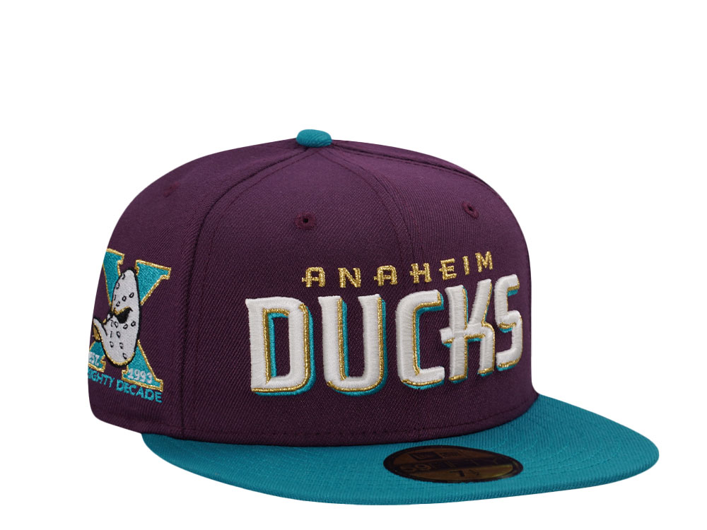 New Era Anaheim Ducks 10th Anniversary Script Two Tone Edition 59Fifty Fitted Cap