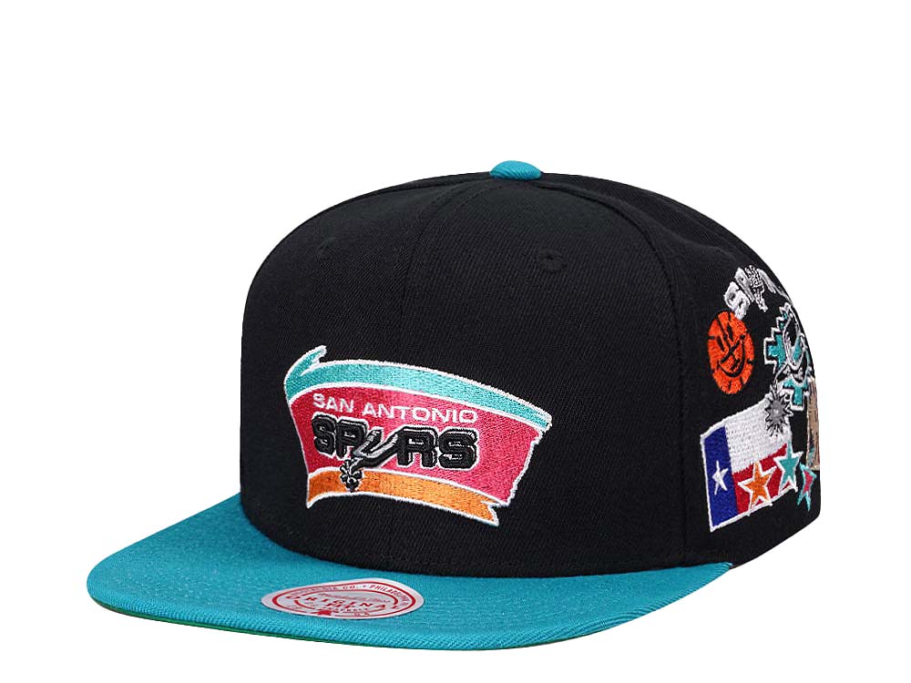 Mitchell & Ness San Antonio Spurs Patch Overload Hardwood Classic Snapback Hat