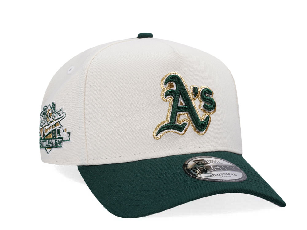 New Era Oakland Athletics World Series 1985 Chrome Two Tone Edition 9Forty A Frame Snapback Hat