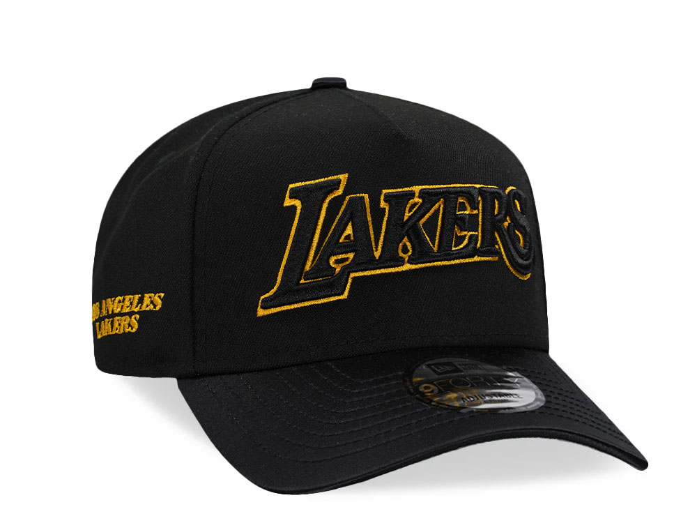 New Era Los Angeles Lakers Black Satin Brim Prime Edition 9Forty A Frame Snapback Cap