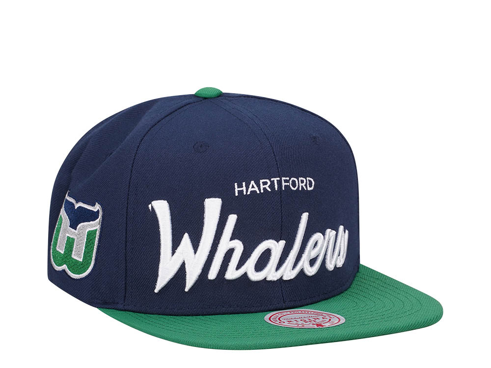 Mitchell & Ness Hartford Whalers Vintage Script Snapback Cap