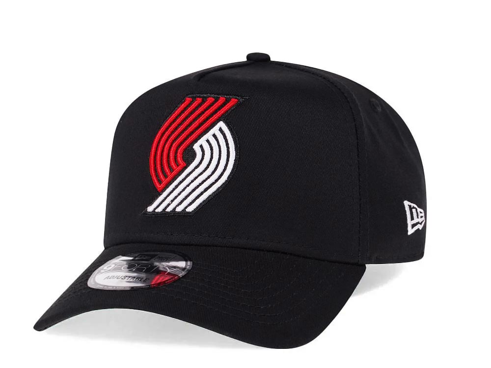 New Era Portland Trail Blazers Black 9Forty A Frame Snapback Hat