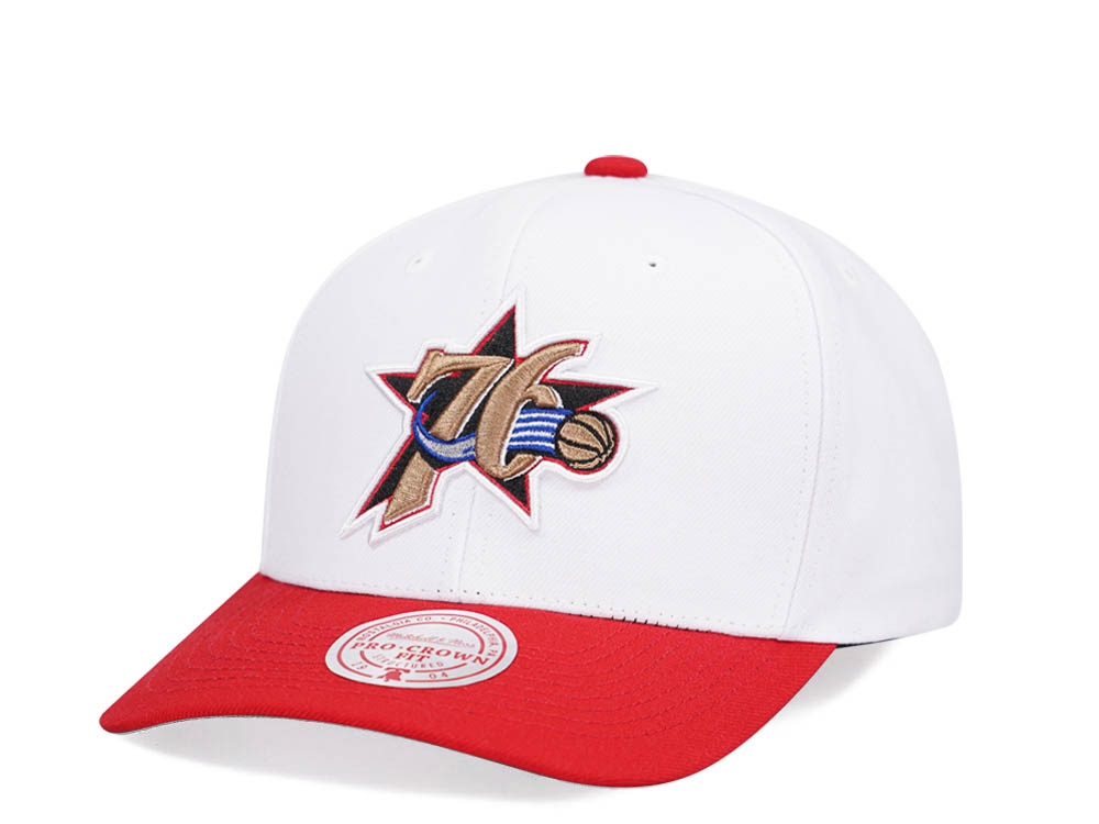 Mitchell & Ness Philadelphia 76ers Team Two Tone 2.0 Pro White Snapback Cap