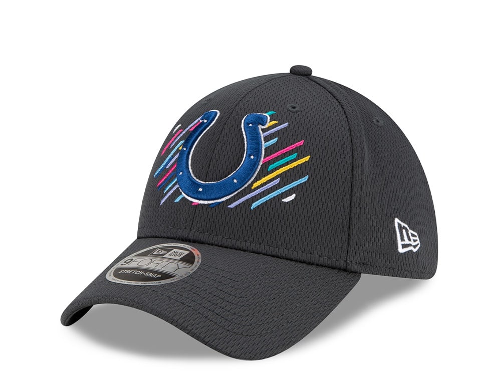 New Era Indianapolis Colts Crucial Catch 2021 9Forty Stretch Snapback Hat