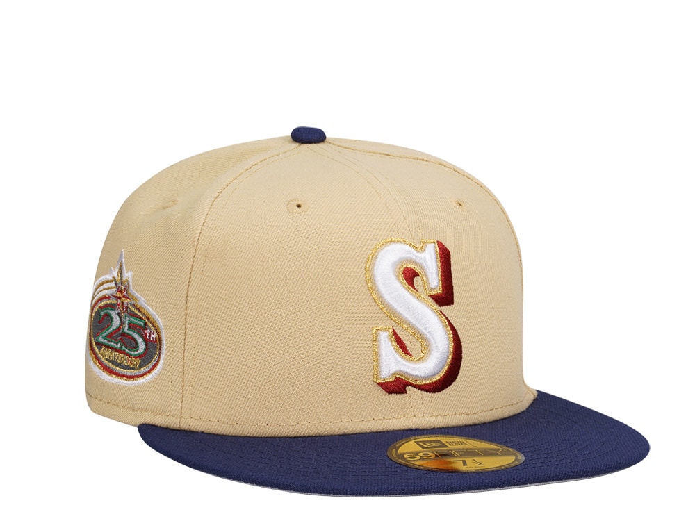 New Era Seattle Mariners 25th Anniversary Vegas Gold Prime Two Tone Edition 59Fifty Fitted Hat