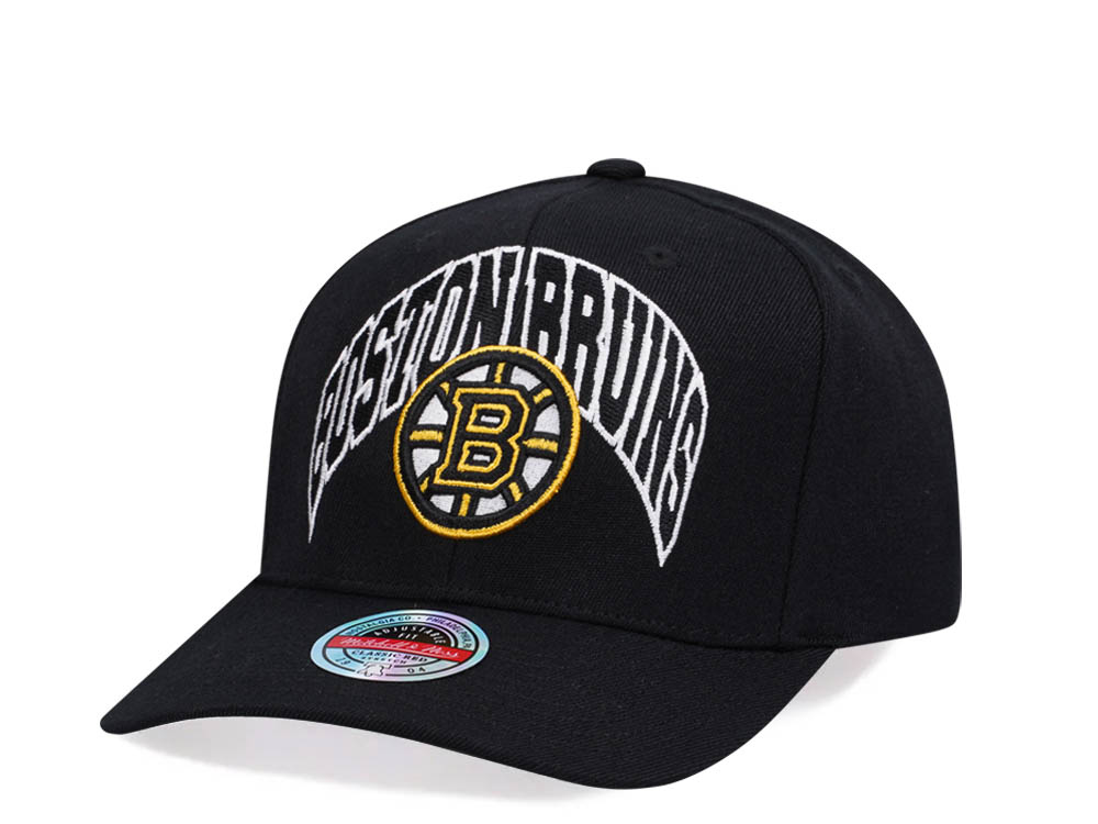 Mitchell & Ness Boston Bruins Letterman Type Hardwood Classic Red Flex Snapback Cap