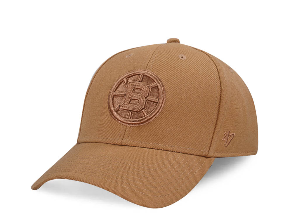 47Brand Boston Bruins Camel Ballpark MVP Snapback Hat