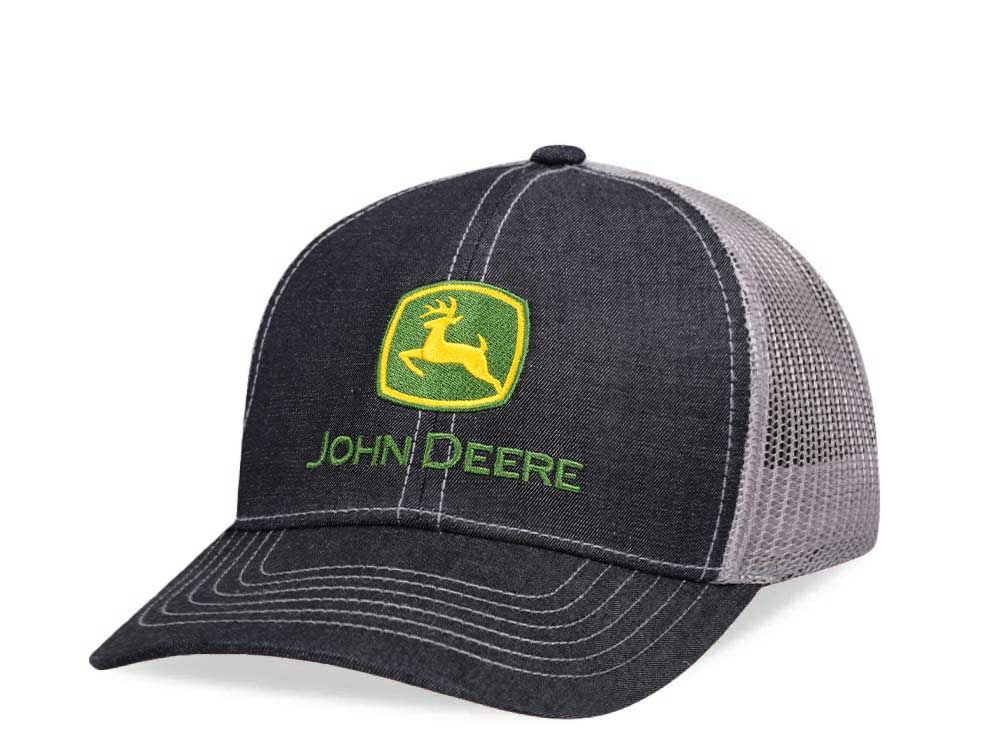 John Deere Twill & Mesh Logo Charcoal Trucker Snapback Hat