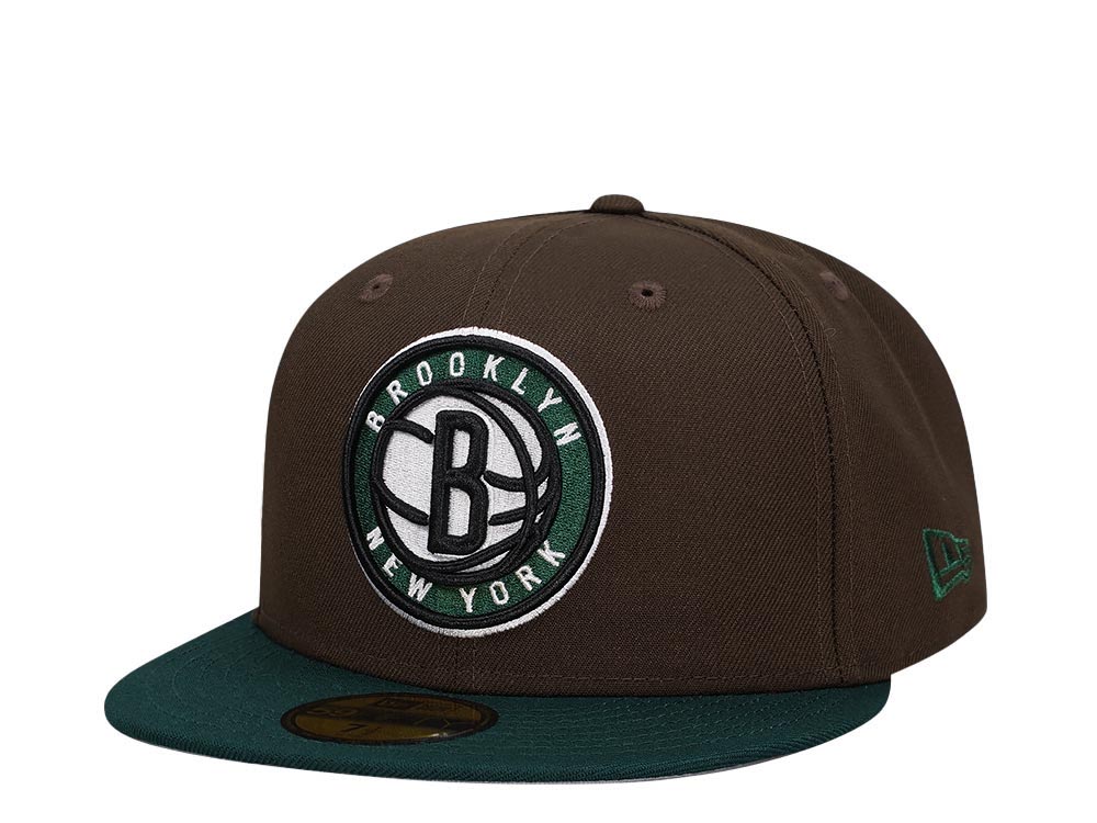 New Era Brooklyn Nets Wallnut Green Classic Two Tone Edition 59Fifty Fitted Hat