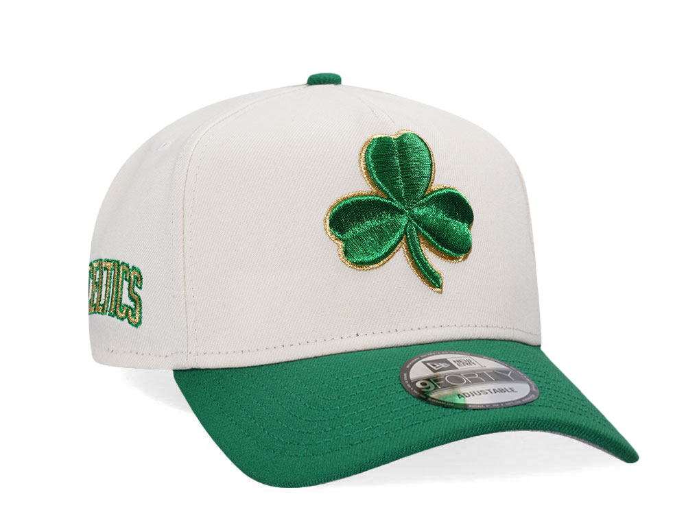 New Era Boston Celtics Chrome Gold Two Tone Edition 9Forty A Frame Snapback Hat