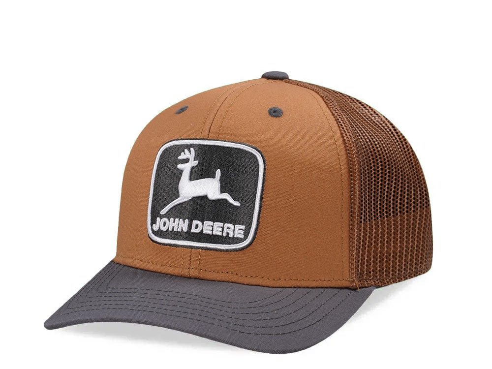 John Deere Mesh Coyote Brown Trucker Snapback Hat