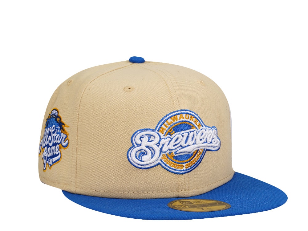 New Era Milwaukee Brewers All Star Game 2002 Vegas Gold Two Tone Edition 59Fifty Fitted Hat